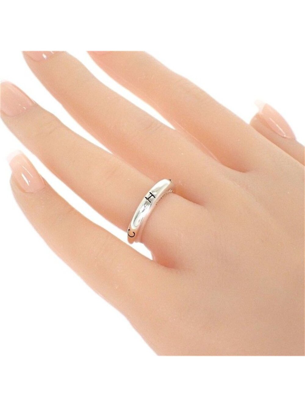 Chanel Logo Ring Wit 925 Sterling Silver - Picture 5 of 12